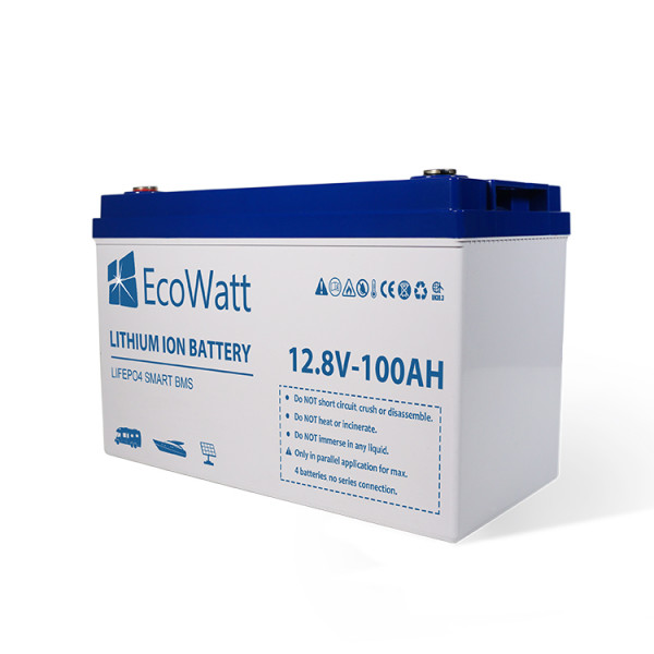 EcoWatt 100Ah 12V LiFePO4 Lithium Batterie mit integriertem BMS