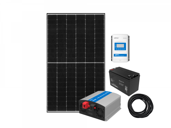 Offgrid Komplettpaket: 360Wp Solar,1000W AC Leistung, 101Ah AGM Akku