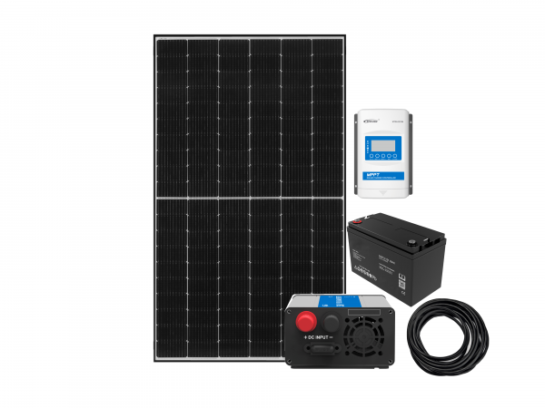Offgrid Komplettpaket: 360Wp Solar, 500W AC Leistung, 101Ah AGM Akku
